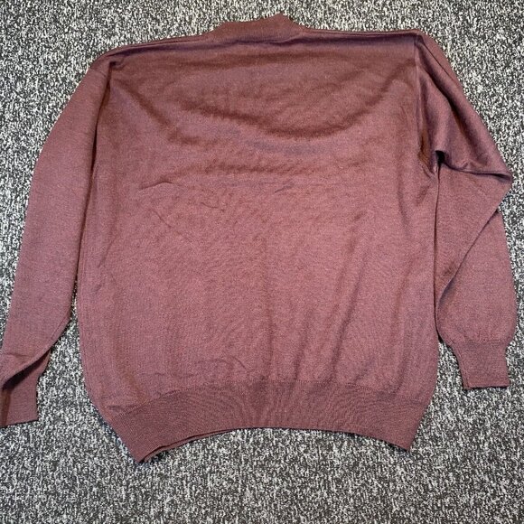 Fiii Sweater Mens L Red Wool Acrylic Geometric Pullover Vintage Made In Italy - Picture 8 of 8